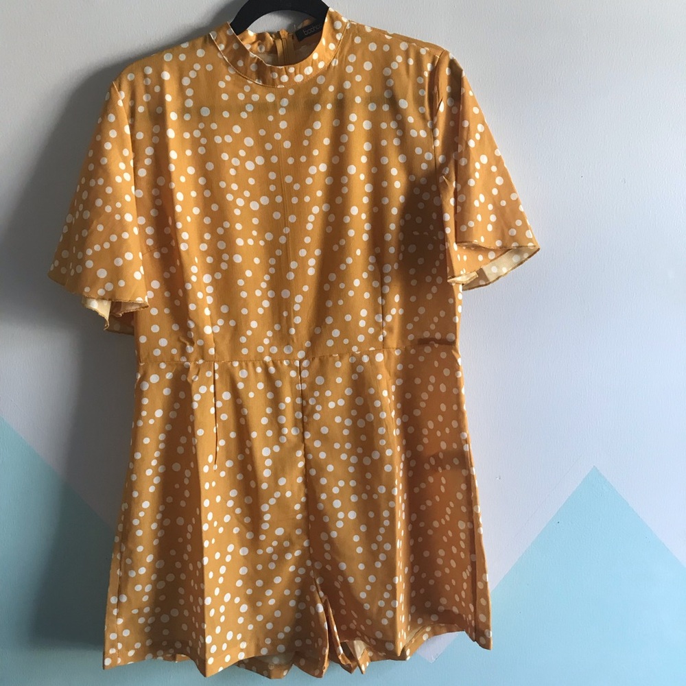 Boohoo yellow Polka Dot Dress